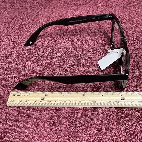 Jeffrey Banks Designer Men's Black Reading Glasses +1.50 NWOB - Picture 4 of 16